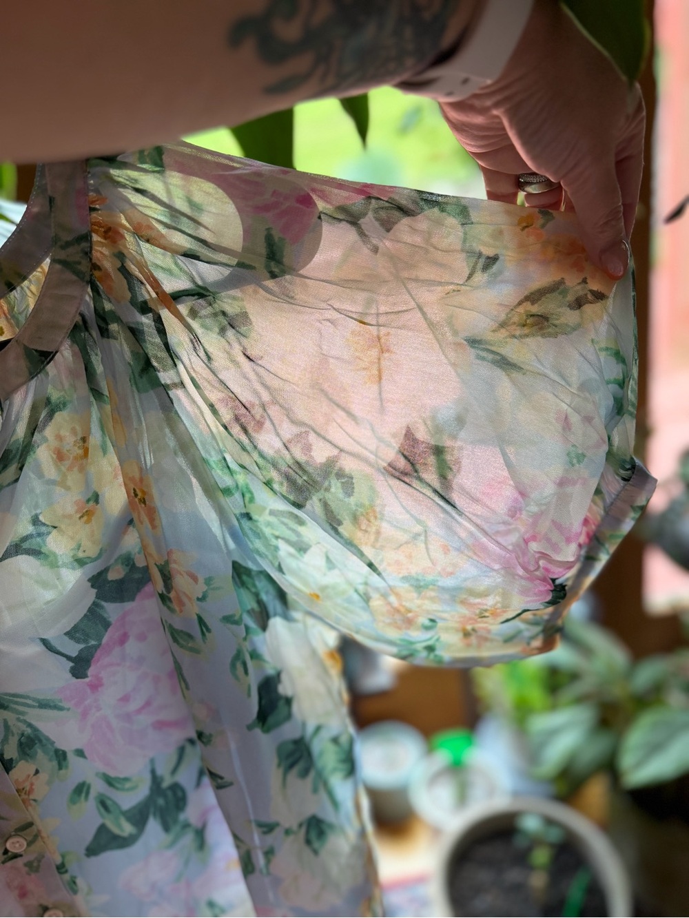 Anthropologie Sanctuary Sheer Floral Button Blouse - NWOT- Never Worn - Picture 3 of 5